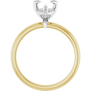 14K Yellow/White Gold 10x7 mm Pear Engagement Ring Mounting