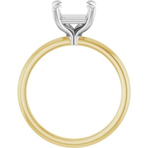 14K Yellow/White Gold 6.5x6.5 mm Square Engagement Ring Mounting
