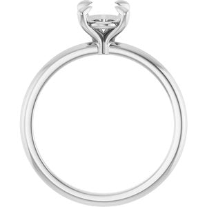 Platinum 8x6 mm Oval Solitaire Engagement Ring Mounting