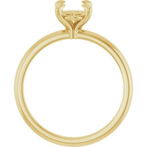 18K Yellow Gold 8x6 mm Oval Solitaire Engagement Ring Mounting