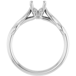 14K White Gold 5.8 mm Round Solitaire Engagement Ring Mounting