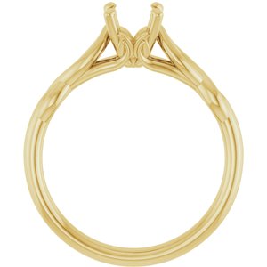 14K Yellow Gold 5.8 mm Round Solitaire Engagement Ring Mounting