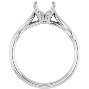 14K White Gold 7 mm Round Solitaire Engagement Ring Mounting