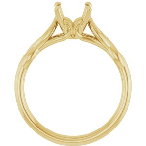 14K Yellow Gold 7 mm Round Solitaire Engagement Ring Mounting