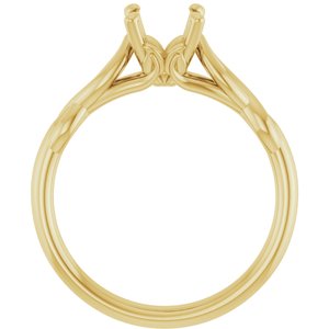 14K Yellow Gold 6.5 mm Round Solitaire Engagement Ring Mounting