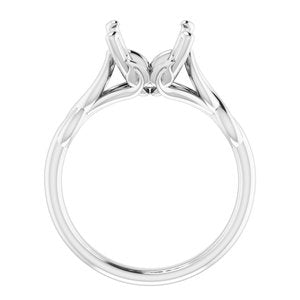 14K White Gold 11x9 mm Oval Solitaire Engagement Ring Mounting