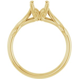 14K Yellow Gold 8x6 mm Oval Solitaire Engagement Ring Mounting