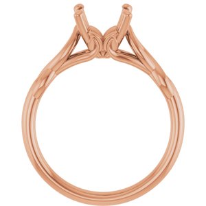 14K Rose Gold 8 mm Round Solitaire Engagement Ring Mounting