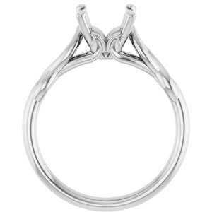 14K White Gold 8 mm Round Solitaire Engagement Ring Mounting