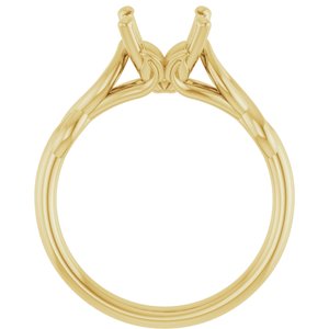 14K Yellow Gold 8 mm Round Solitaire Engagement Ring Mounting