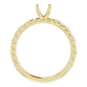 14K Yellow Gold 5.2 mm Round Accented Engagement Ring Mounting