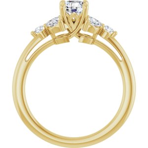14K Yellow Gold 5.2 mm Round 1/4 CTW Natural Diamond Semi-Set Engagement Ring