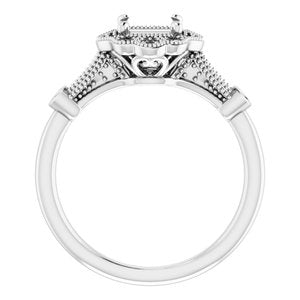 Sterling Silver 5x5 mm Square Engagement Ring Mounting