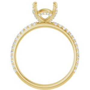 14K Yellow Gold 8 mm Round 1/3 CTW Lab-Grown Diamond Semi-Set Engagement Ring