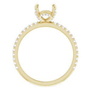 14K Yellow Gold 7 mm Round 1/3 CTW Natural Diamond Semi-Set Engagement Ring