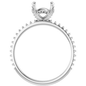18K White Gold 7.4 mm Round Engagement Ring Mounting