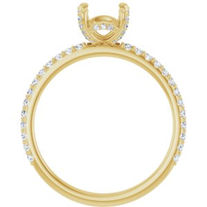 14K Yellow Gold 8x6 mm Oval 1/4 CTW Natural Diamond Semi-Set Engagement Ring