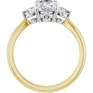 14K Yellow/White Gold 8x6 mm Oval 1/3 CTW Lab-Grown Diamond Semi-Set Engagement Ring