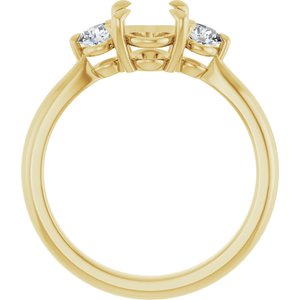 14K Yellow Gold 8x6 mm Oval 1/3 CTW Lab-Grown Diamond Semi-Set Engagement Ring