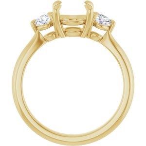 14K Yellow Gold 7.4 mm Round 1/3 CTW Lab-Grown Diamond Semi-Set Engagement Ring