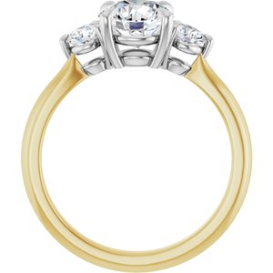14K Yellow/White Gold 7 mm Round 1/3 CTW Lab-Grown Diamond Semi-Set Engagement Ring