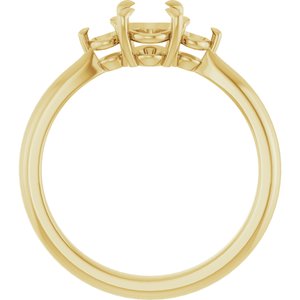 14K Yellow Gold 7x5 mm Oval Engagement Ring Mounting