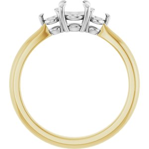 14K Yellow/White Gold 5.2 mm Round Engagement Ring Mounting