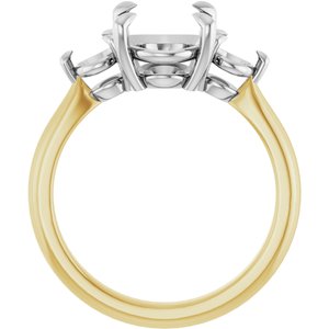 14K Yellow/White Gold 10x8 mm Oval Engagement Ring Mounting