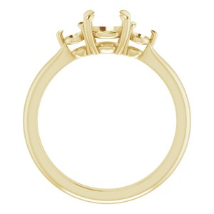 14K Yellow Gold 6 mm Round Engagement Ring Mounting