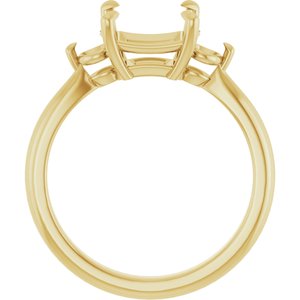 14K Yellow Gold 6.5x6.5 mm Square Engagement Ring Mounting