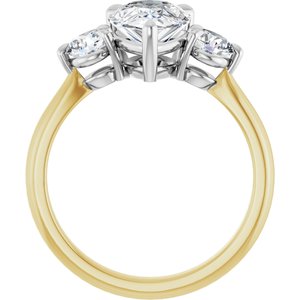 14K Yellow/White Gold 10x7 mm Pear 1/2 CTW Lab-Grown Diamond Semi-Set Engagement Ring