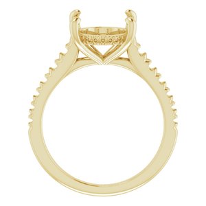 14K Yellow Gold 12x10 mm Oval Engagement Ring Mounting