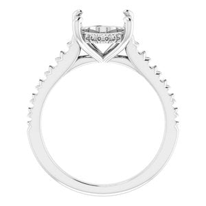 Platinum 11x9 mm Oval Engagement Ring Mounting