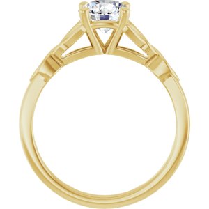14K Yellow Gold 6.5 mm Round .03 CTW Natural Diamond Semi-Set Celtic-Inspired Engagement Ring