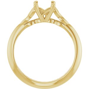 14K Yellow Gold 6.5 mm Round Solitaire Engagement Ring Mounting