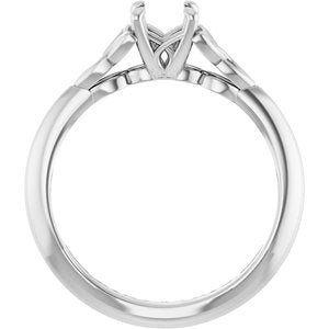 14K White Gold 5.2 mm Round Solitaire Engagement Ring Mounting