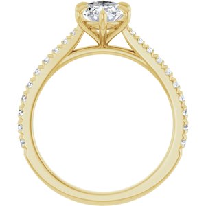 14K Yellow Gold 8x6 mm Oval 1/3 CTW Lab-Grown Semi-Set Engagement Ring
