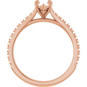 18K Rose Gold 7x5 mm Pear Engagement Ring Mounting