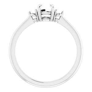 14K White Gold 4.8 mm Round Engagement Ring Mounting