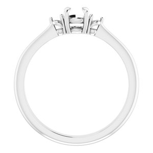 14K White Gold 4.1 mm Round Engagement Ring Mounting