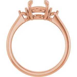 14K Rose Gold 7.4 mm Round Engagement Ring Mounting
