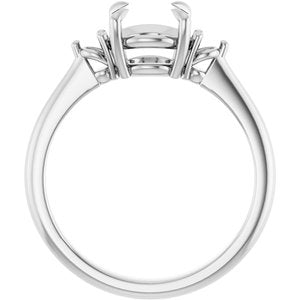 14K White Gold 7.4 mm Round Engagement Ring Mounting