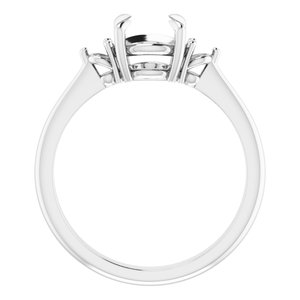 14K X1 White Gold 7 mm Round Engagement Ring Mounting
