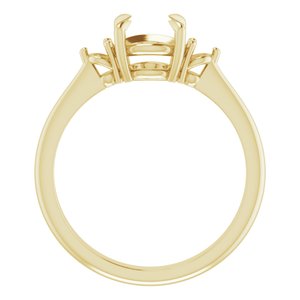 14K Yellow Gold 7 mm Round Engagement Ring Mounting