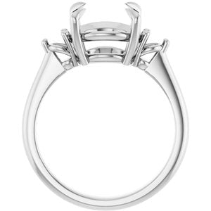 14K White Gold 10 mm Round Engagement Ring Mounting