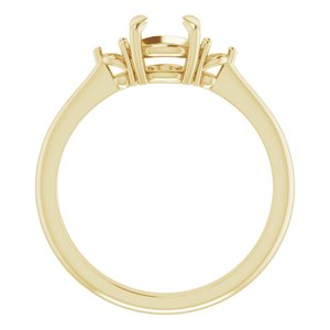 14K Yellow Gold 6 mm Round Engagement Ring Mounting