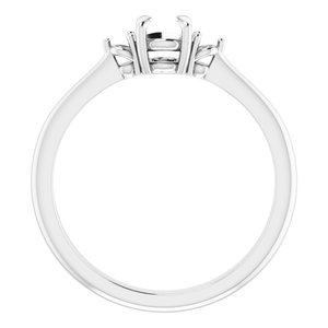 14K White Gold 4.4 mm Round Engagement Ring Mounting