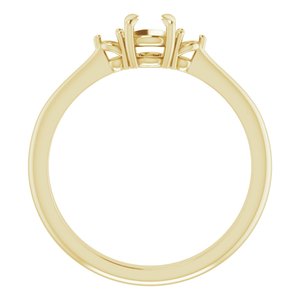 14K Yellow Gold 4.4 mm Round Engagement Ring Mounting