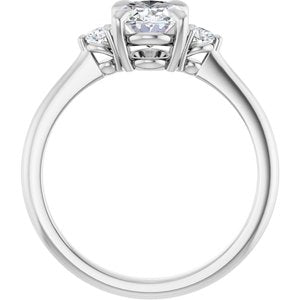 14K White Gold 8x6 mm Oval .08 CTW Lab-Grown Diamond Semi-Set Engagement Ring