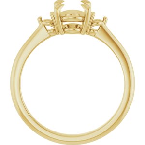 10K Yellow Gold 8x6 mm Oval Engagement Ring Mounting